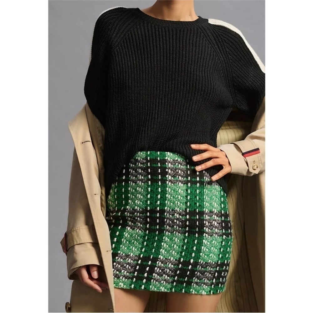 Anthropologie English Factory Endless Rose Plaid Mini Skirt, M